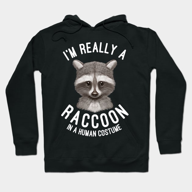 I'm Really A Raccoon In A Human Costume Raccoons Lovers Gift Hoodie by basselelkadi